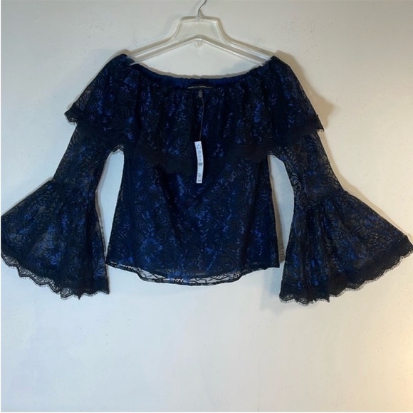WHBM Floral Lace Off-Shoulder Bell Sleeve Blouse. 0. NWT. $110! - Picture 2 of 14